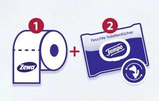 trockenes und feuchtes toilettenpapier