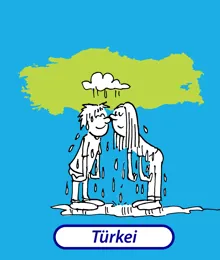 Menschen in der Türkei fühlen sich total durchnässt, wenn sie verliebt sind  (sırılsıklam aşik).