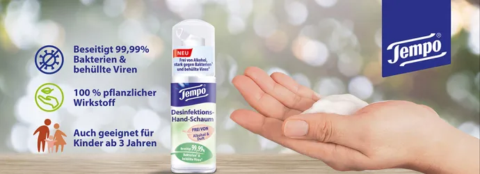 Tempo Desinfektions-Hand-Schaum
