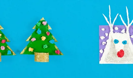 2 wunderschöne Ideen für selbstgemachte Weihnachtskarten für Kinder