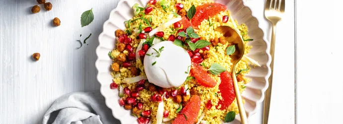 Winterbowl mit Grapefruit, Fenchel und Burrata