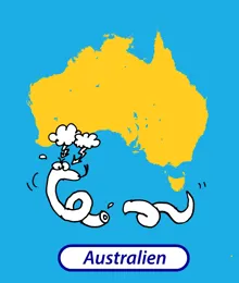 Australier sind wütend wie eine angeschnittene Schlange  (mad as a cut snake).